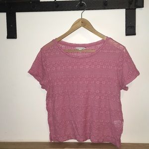 American Eagle Lacy Pink Top
